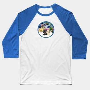 "Christmas Magic" with Two Scottish Terriers Baseball T-Shirt